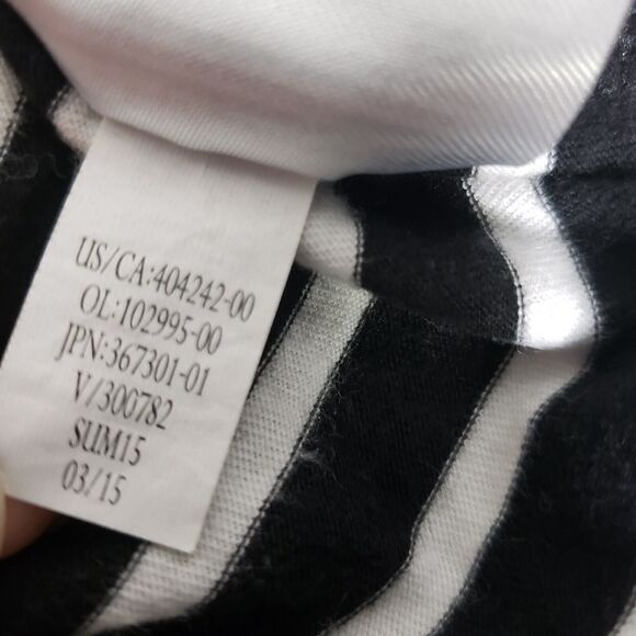 Banana Republic Womens Mini Dress Small Sleeveless Black White Striped V Neck - Picture 8 of 8